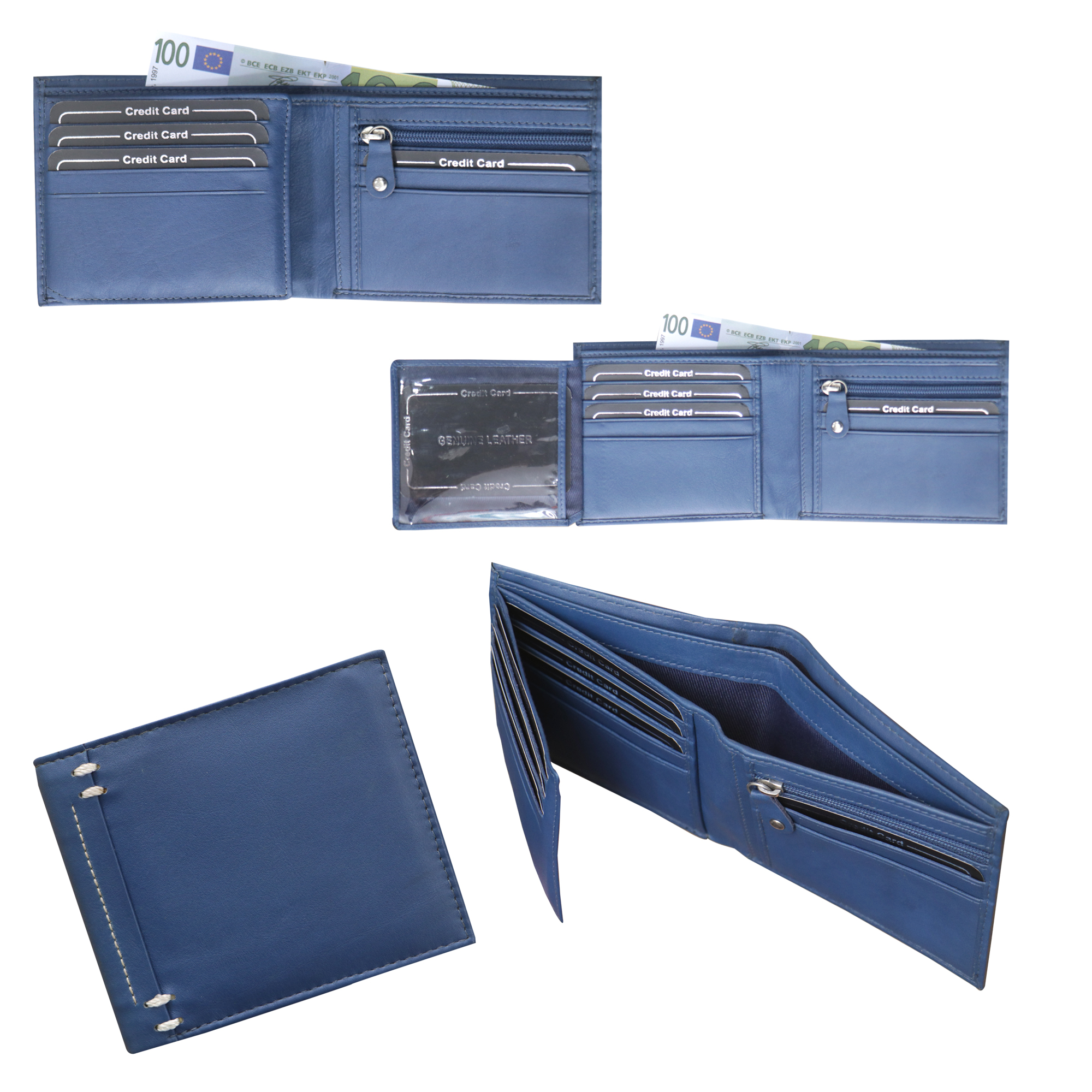 Royal Blue RFID Leather Wallet